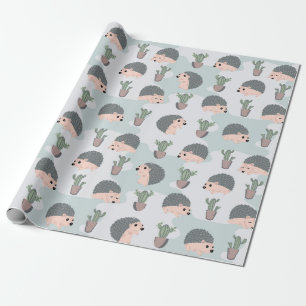 Papel De Presente Pequenos Hedgehogs Adoráveis