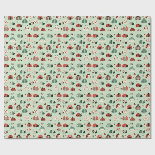 Papel De Presente Pequenos Insetos Festivos (Aberto)