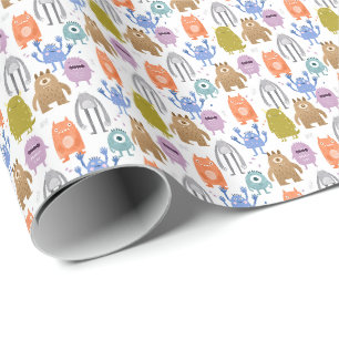 Papel De Presente Pequenos monstros berçário infantil