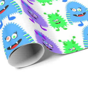 Papel De Presente Pequenos Monstros Bonitos