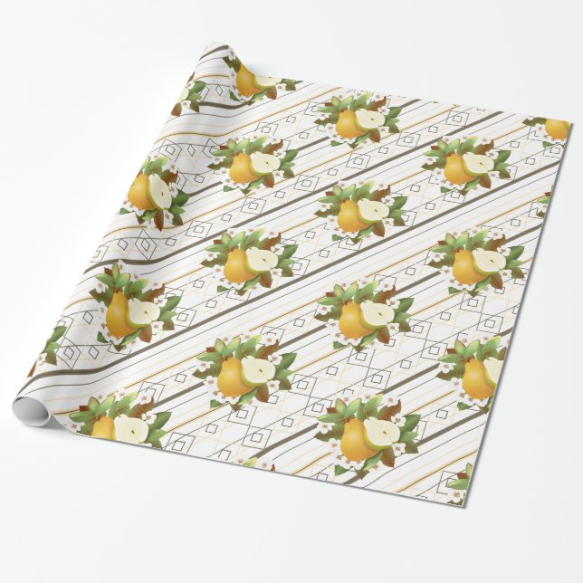 Papel De Presente Peras Fruta (Desenrolado)