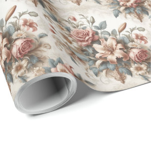Papel De Presente Perfeição Floral Antiquada Clara