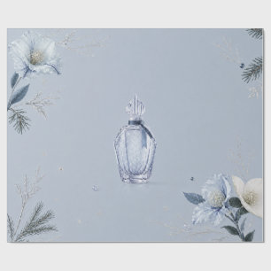 Papel De Presente Perfume de Inverno Elegante Frost Blue Natal Wrapp