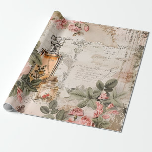 Papel De Presente Perfume Decoupage Vitoriano Antigo