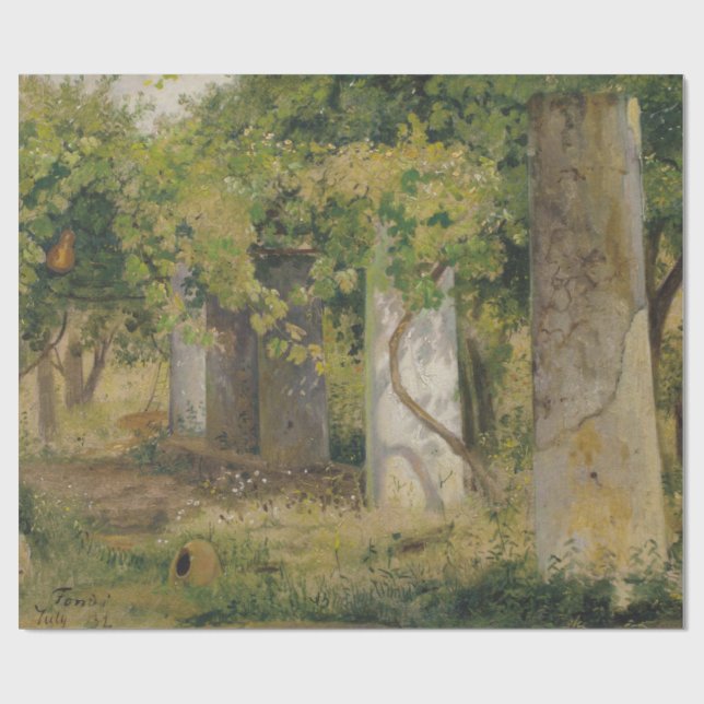 Papel De Presente Pérgola Com Uvas De Vinho (Paisagem De Vinha) (Aberto)