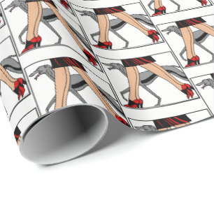 Papel De Presente Pernas Art Deco Mulheres Galgo Whippet Cão R