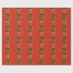 Papel De Presente Pernas Divertidas de Elfo Travessuras do Polo No