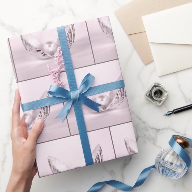 Papel De Presente Pérola Rosa Na Célula (Presentear)