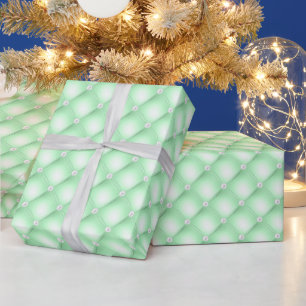 Papel De Presente Pérolas Verdes Emplumadas