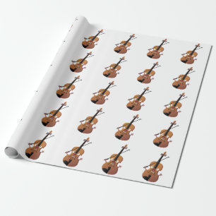 Papel De Presente Personagem de desenho animado musical de violino e
