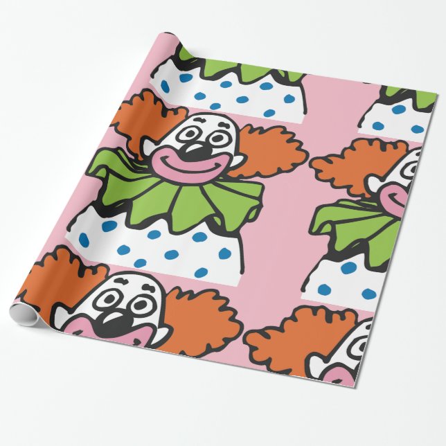 Papel De Presente Personagem de Palhaço Caprichoso com Cabelo Laranj (Desenrolado)