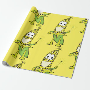 Papel De Presente Personagem do Mago do Milho com Varinha Mágica