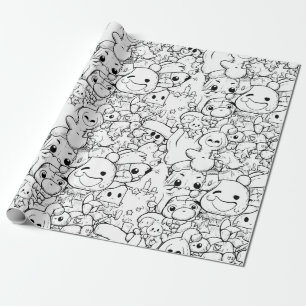Papel De Presente Personagens Fofos Kawaii Desenhados (1)