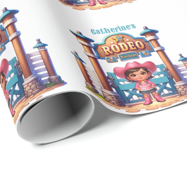 Papel De Presente Personalização de Aniversário da Primeira Rapariga (Ponta do rolo)