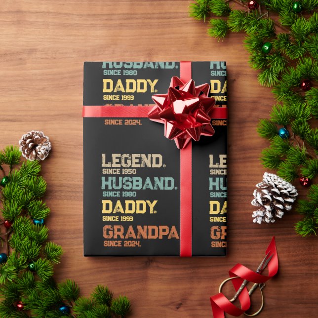 Papel De Presente Personalização do vovô do Pai Husband da Legenda R (Presente de Natal)