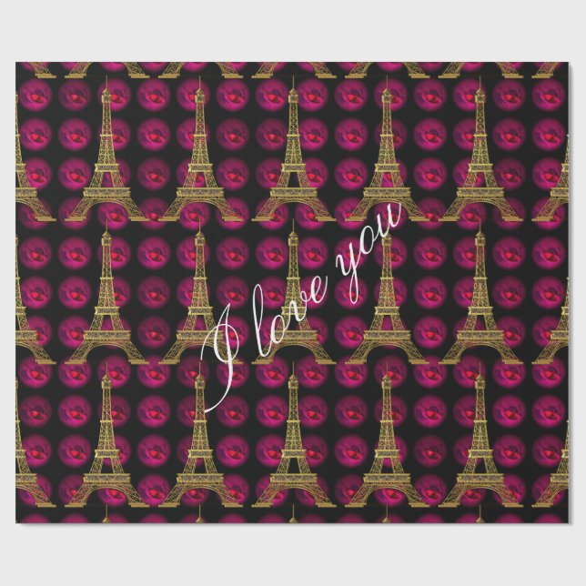 Papel De Presente Personalização Elegante de Villa de Paris Quente (Aberto)