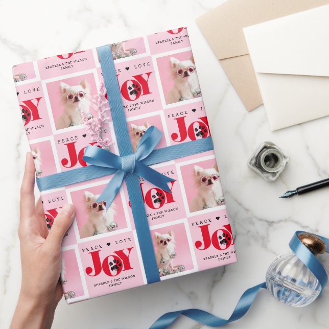 Papel De Presente Personalizado 2 Photo Pet Dog JOY (Presentear)