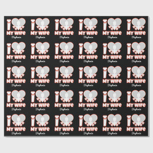 Papel De Presente Personalizado Amo Minha Esposa - Adicionar Nome e 