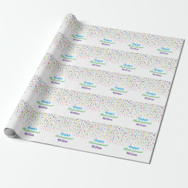 Papel de Presente Personalizado Colorido Festa de