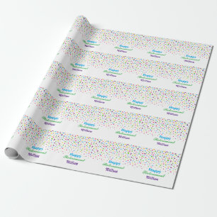 Papel de Presente Personalizado Colorido Festa de 