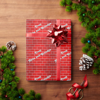 Papel de Presente Personalizado de Tijolo de Vovó