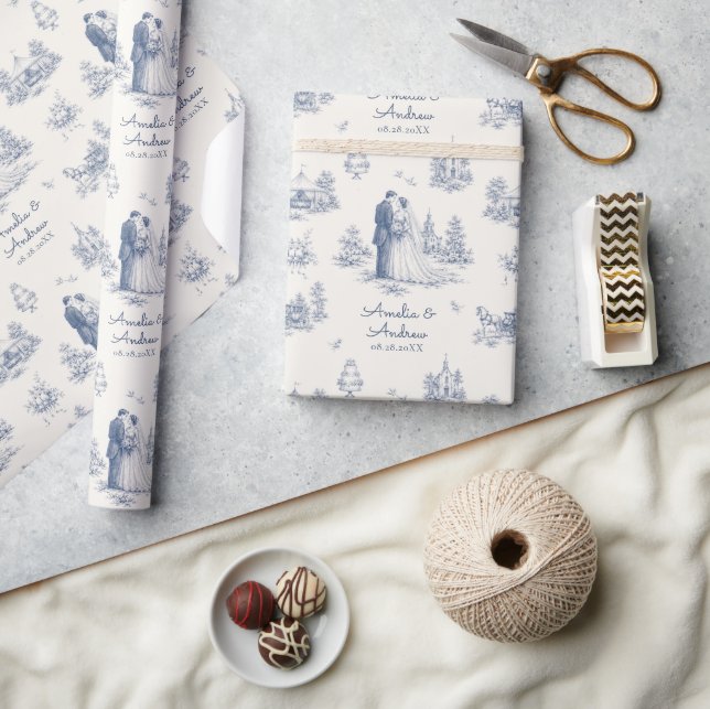 Papel de Presente Personalizado Estilo Casamento T (Artesanato)