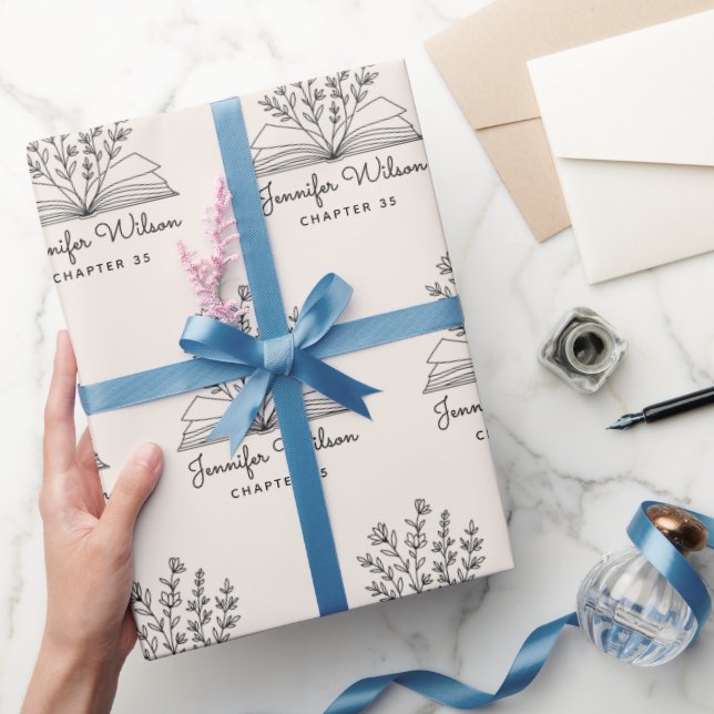 Papel de Presente Personalizado Floral Capítulo Id (Presentear)