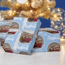 Personalizado Icy Blue Feliz Natal Um Círculo Foto
