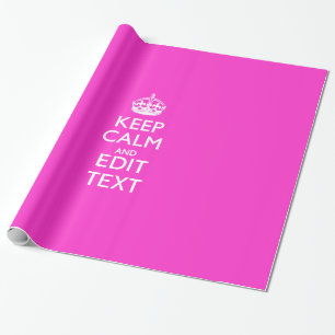 Papel De Presente Personalizado Mantenha Calmo E Seu Decor Rosa De T