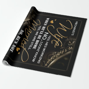 Papel De Presente Personalizado para a esposa do meu mecânico, Casad