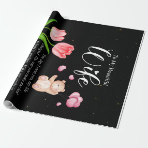 Papel De Presente Personalizado Para Minha Linda Esposa, Amo Você Pa