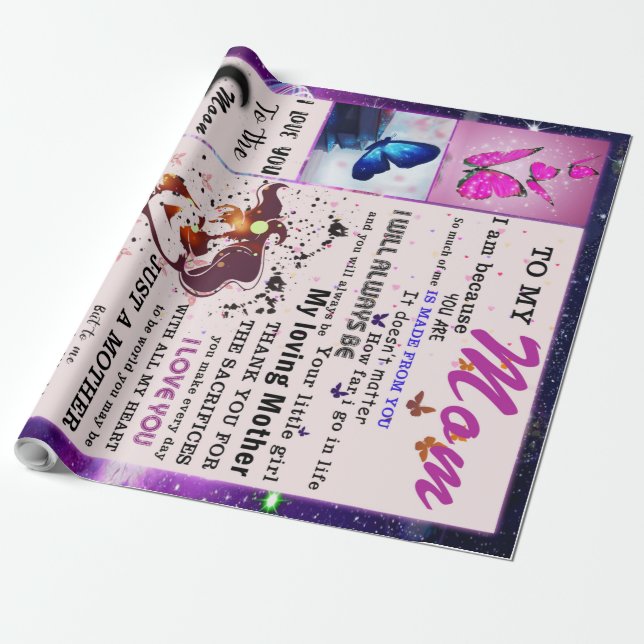 Papel De Presente Personalizado Para Minha Mãe Da Filha (Desenrolado)