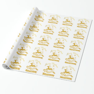 Papel de Presente Personalizado Rena de Ouro e Flo