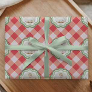 Papel de Presente Personalizado Timeless Red Gingh