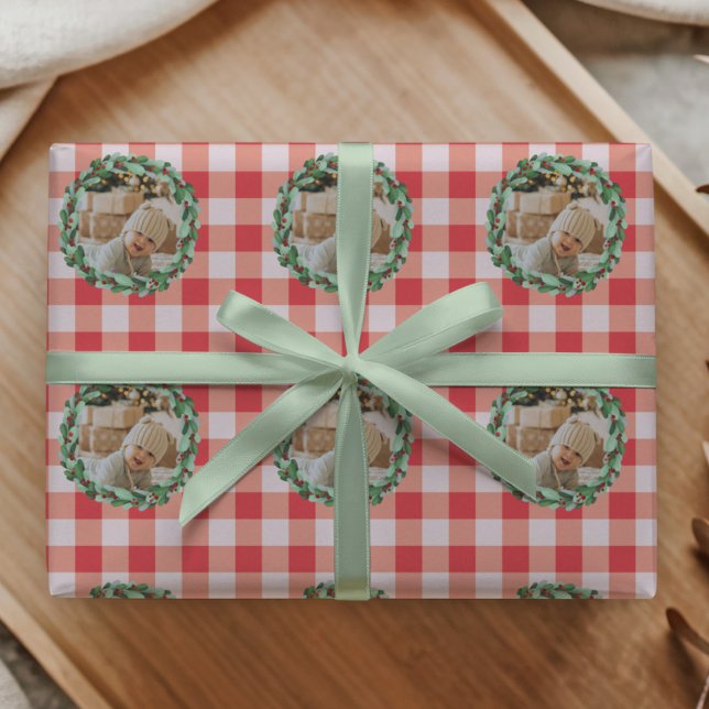 Papel de Presente Personalizado Timeless Red Gingh (Criador carregado)