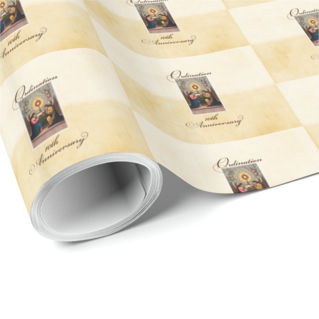 Papel De Presente Personalizar, 10ª Ordenação Anniversário (Ponta do rolo)