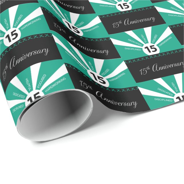 Papel De Presente Personalizar, 15 Ano de Aniversário Comercial do F (Ponta do rolo)