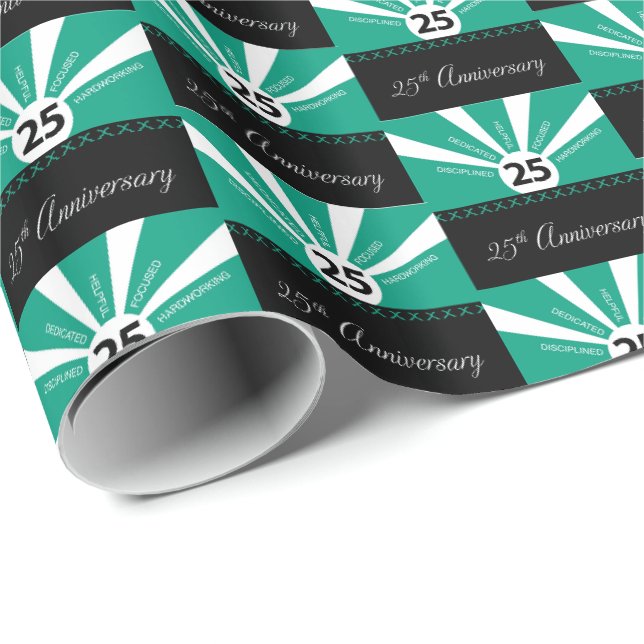 Papel De Presente Personalizar, 25 do Aniversário do Funcionário (Ponta do rolo)