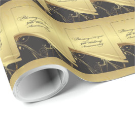 Papel De Presente Personalizar, 50º Aniversário de Casamento Religio