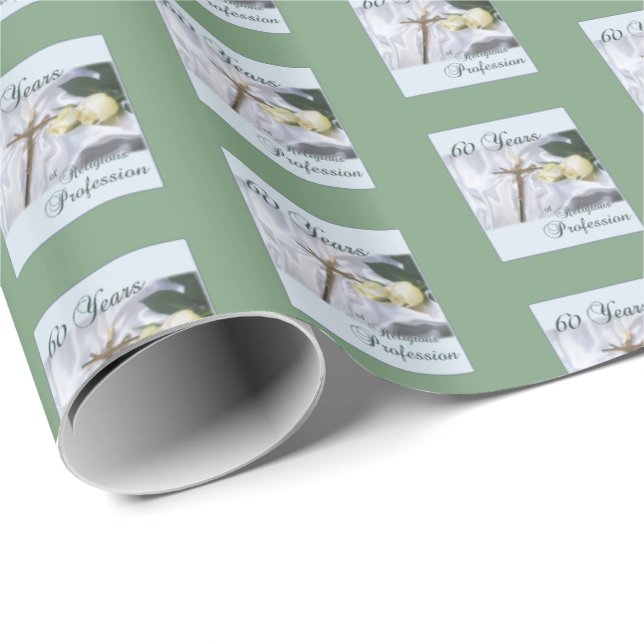 Papel De Presente Personalizar, 60 anos de profissão religiosa (Ponta do rolo)