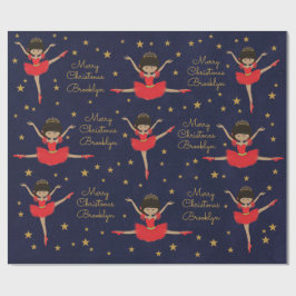 Papel De Presente Personalizar Ballerina de Natal Multicultural