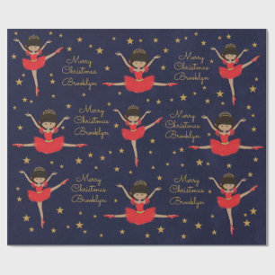 Papel De Presente Personalizar Ballerina de Natal Multicultural