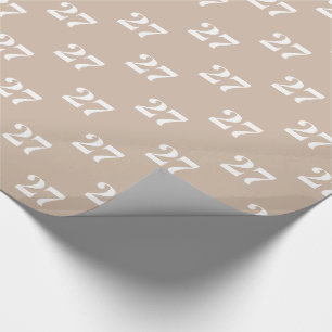 Papel De Presente Personalizar c/inicial, carta branca, bege numéri