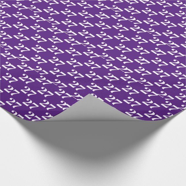 Papel De Presente Personalizar c/Inicial, Letra branca, Número roxo (Ponta)