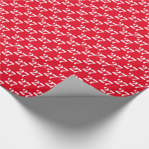 Papel De Presente Personalizar c/Inicial, Letra Branca, Número Verm