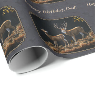 Papel De Presente Personalizar Cinza de Mule Deer Buck e Doze