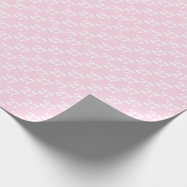 Papel De Presente Personalizar com rosa claro inicial de número de l (Ponta)
