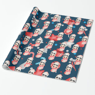 Papel De Presente Personalizar Feriados Panda