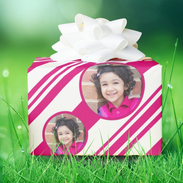 Papel De Presente Personalizar foto personalizada Logotipo vermelho  (Criador carregado)