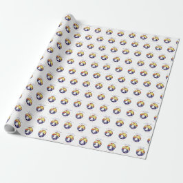 Papel De Presente Personalizar Nome, Círculo da Pomba RCIA no Amarel